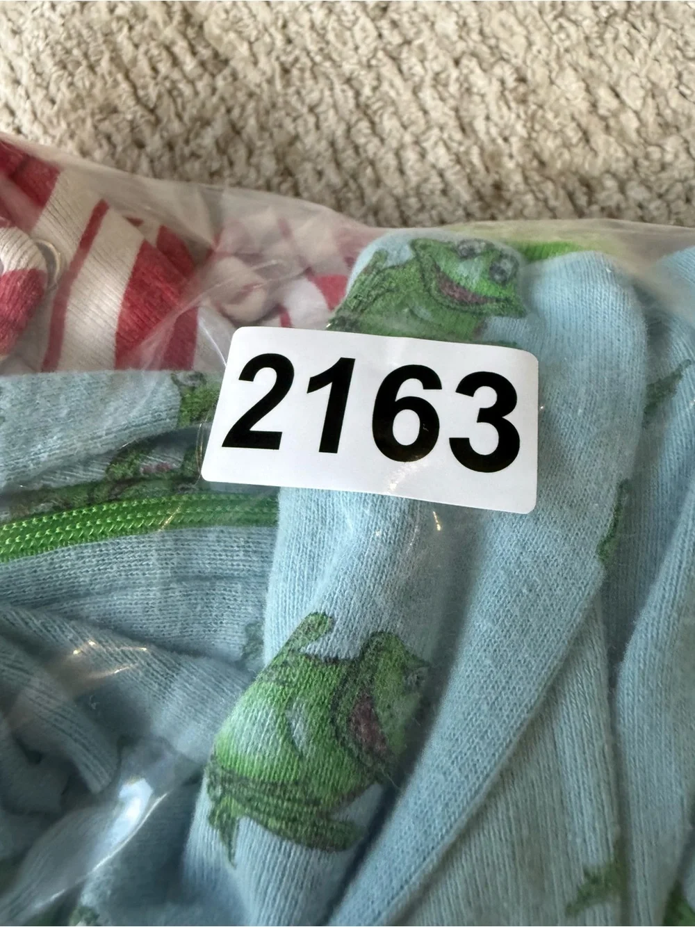 Leveret Baby Footed Cotton Pajama Bundle Frogs & Candy Cane Stripes 12-18M